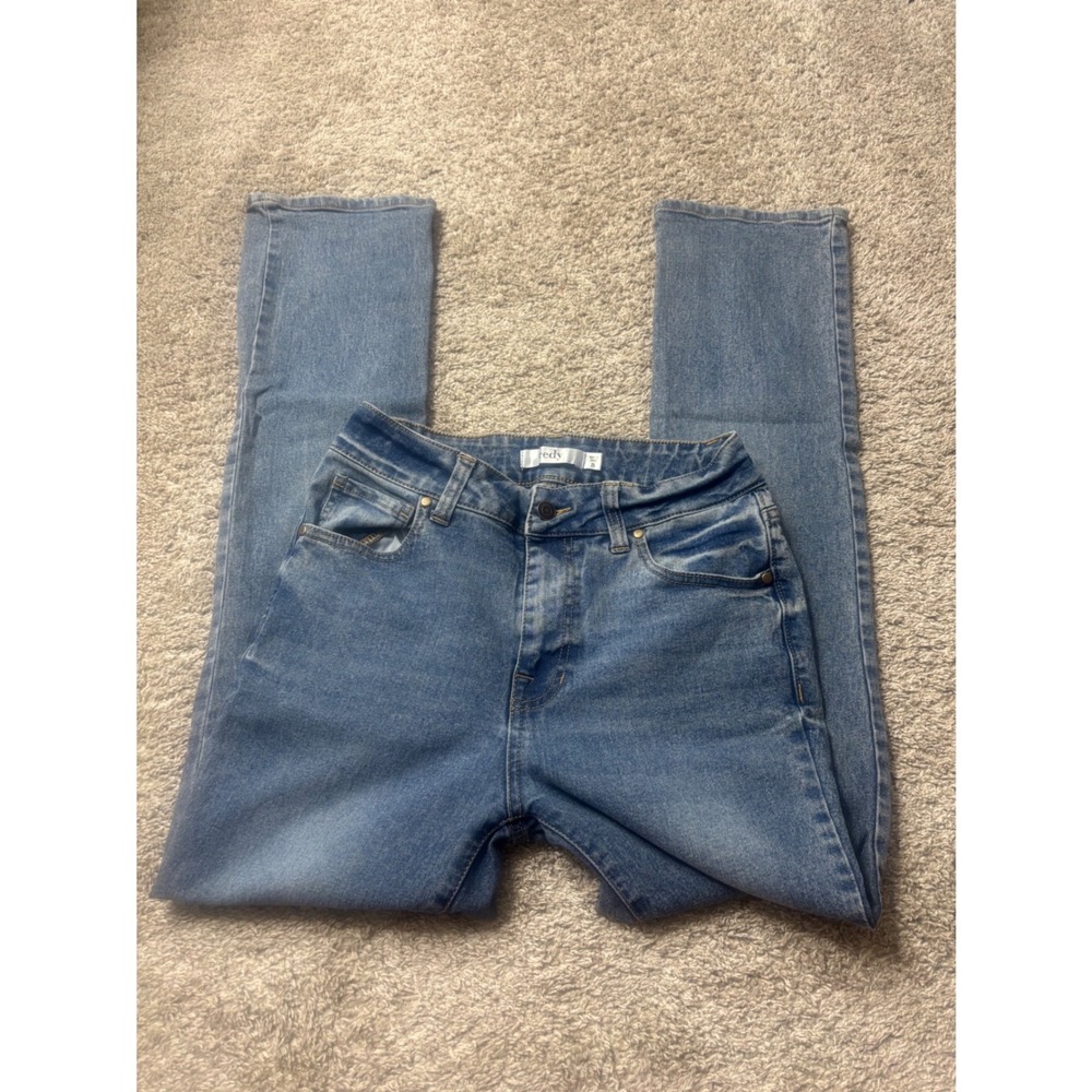 Redy Womens High Rise Straight Leg Jeans Medium Wash Blue Size 25 Denim Pants